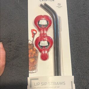 Croton Red and Black Lip Sip Straws